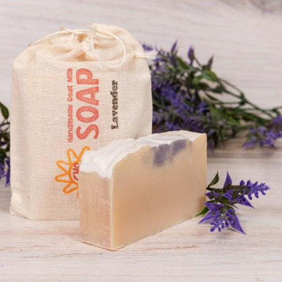 Lavender Goat Milk Soap with cotton bag