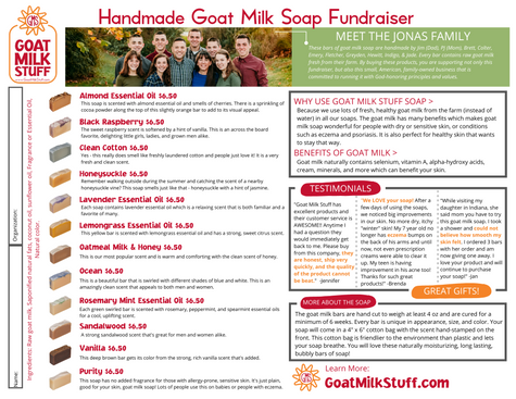 Goat Milk Stuff Fundraiser Form